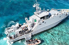 Republic of Fiji Navy Guardian class Patrol Boat RFNS Paumau grounded Lau Islands
